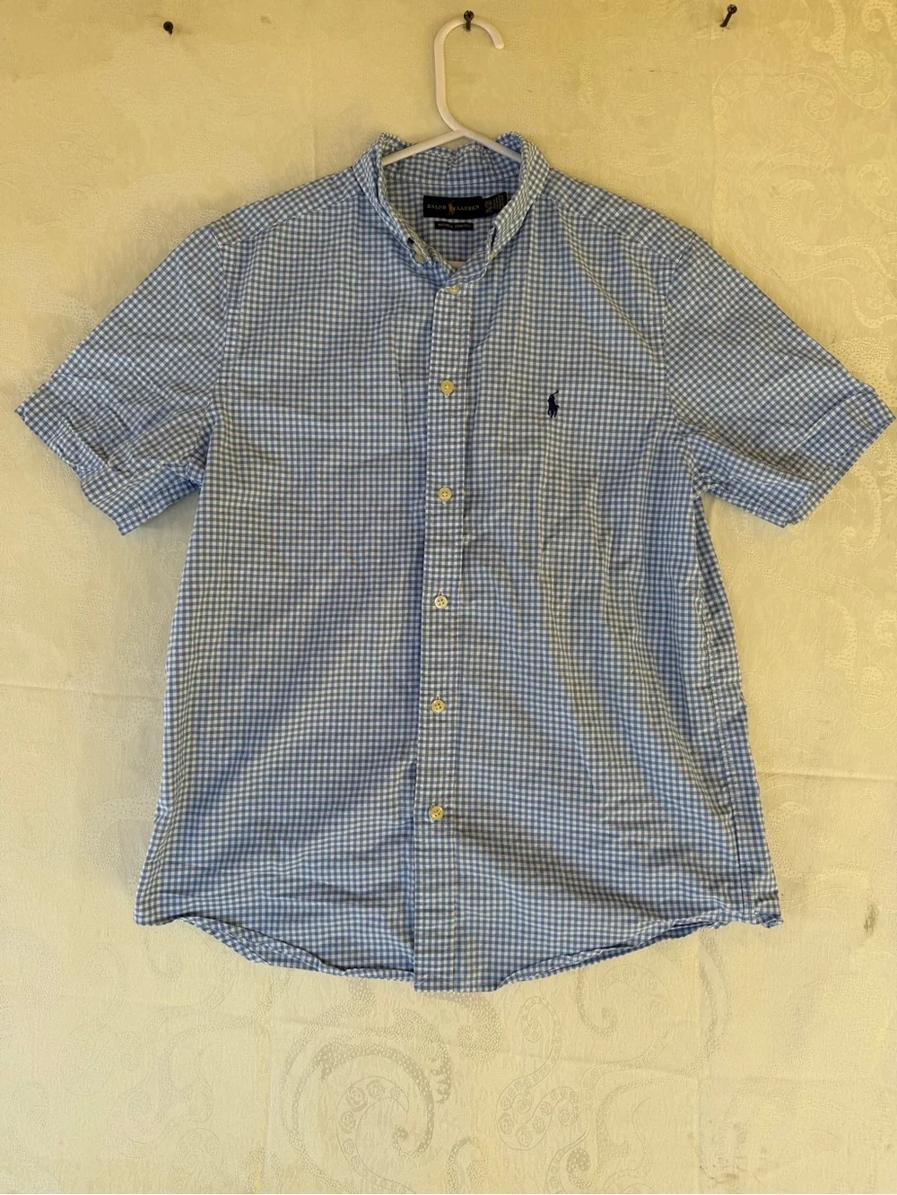 Kids Ralph Lauren Blue & White Gingham Short-Sleeve Button-Down Shirt